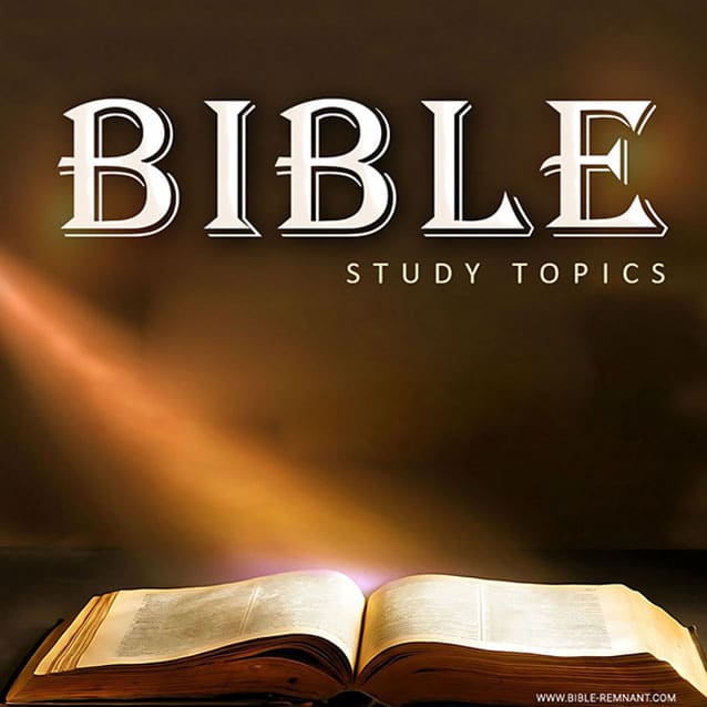 Image of the Bible open with light shining on it and the words Bible Study Topics